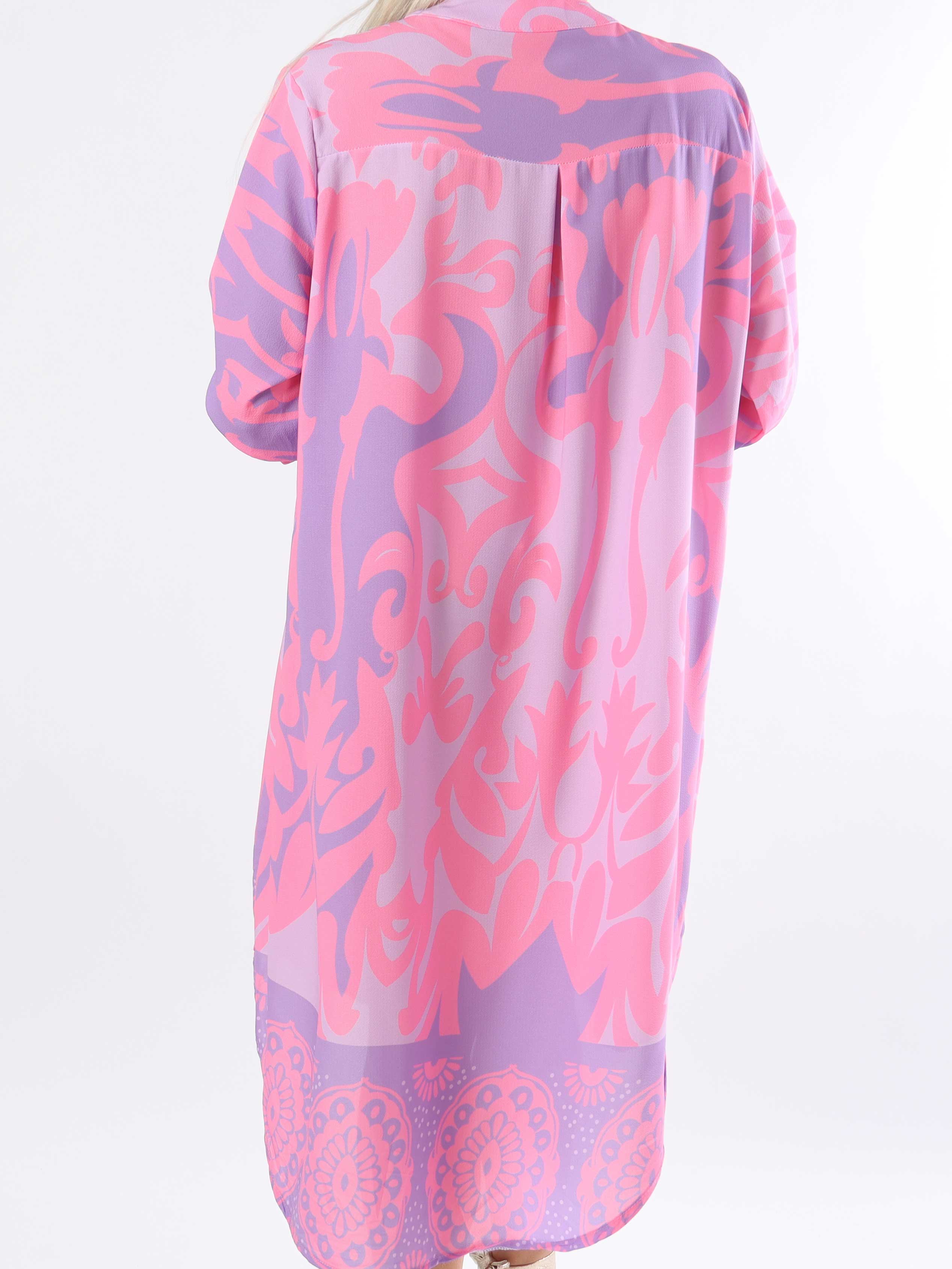 Vanesa Boheme Dress - Let og luftig mønstret plus size kjole i viskose